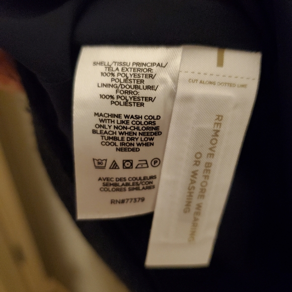 Ann Taylor Petite Short Sleeve Classic Tweed Pocket Shift Dress in Navy Size 00P - Picture 7 of 9